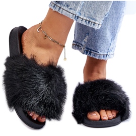 PM1 Chinelos de pele Kennet pretos femininos
