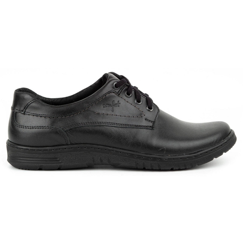 KOMODO Sapatos masculinos casuais em couro 921K preto
