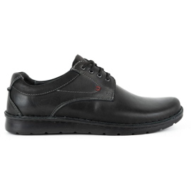 Kampol Sapatos masculinos casuais de couro 13/27 black face preto