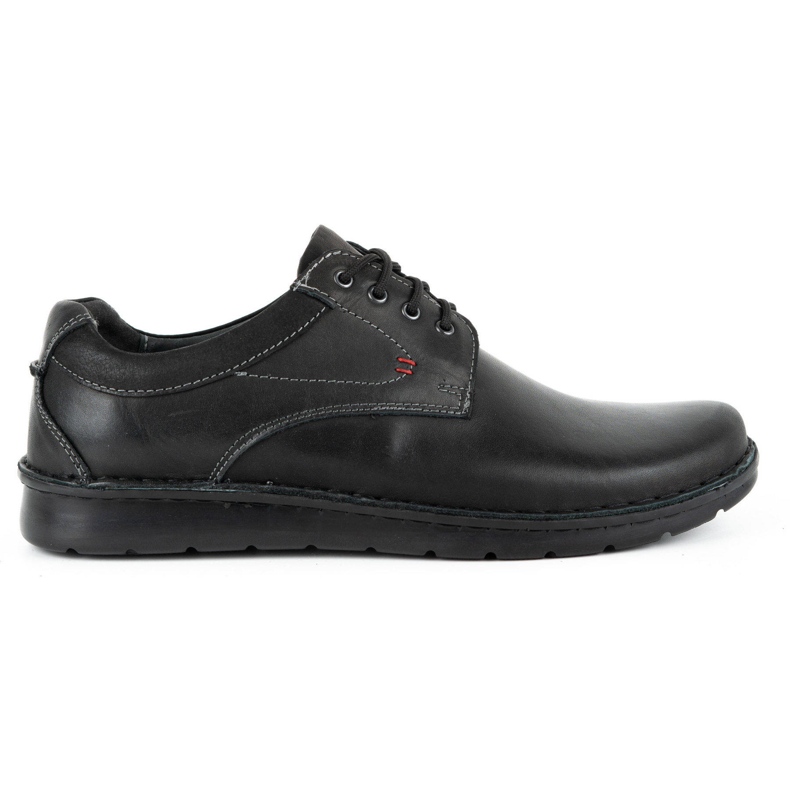 Kampol Sapatos masculinos casuais de couro 13/27 black face preto