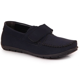 Mocassins de menino com velcro azul marinho Kornecki 6804