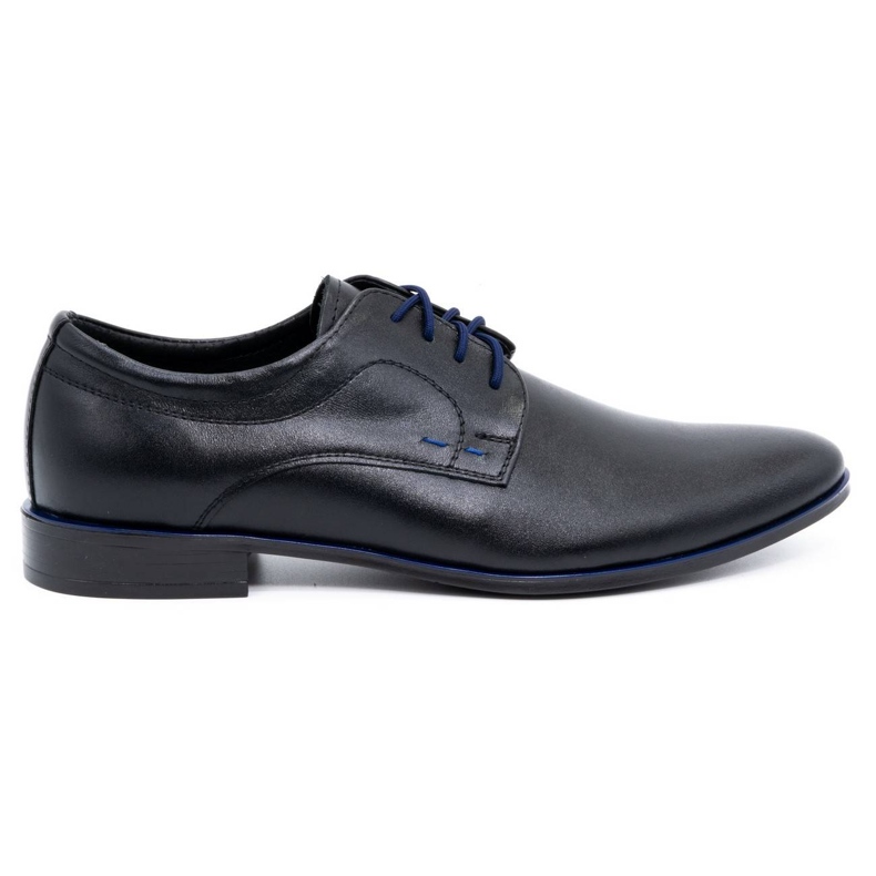 Olivier Sapatos formais de couro masculino 277 preto com azul