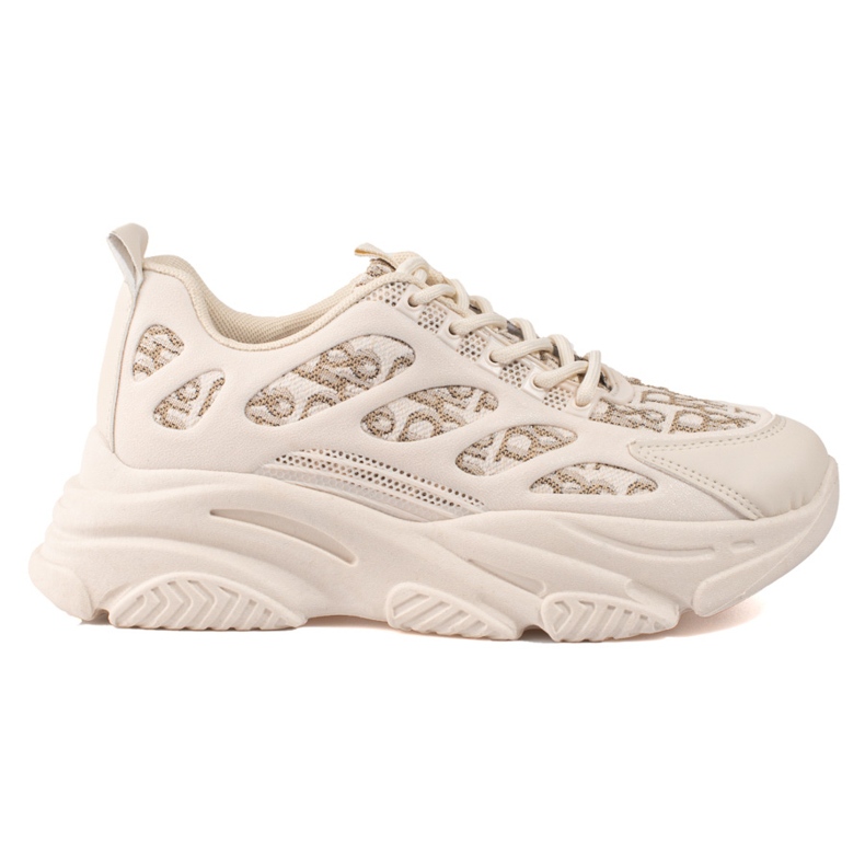 Tênis feminino Shelovet em sola grossa bege