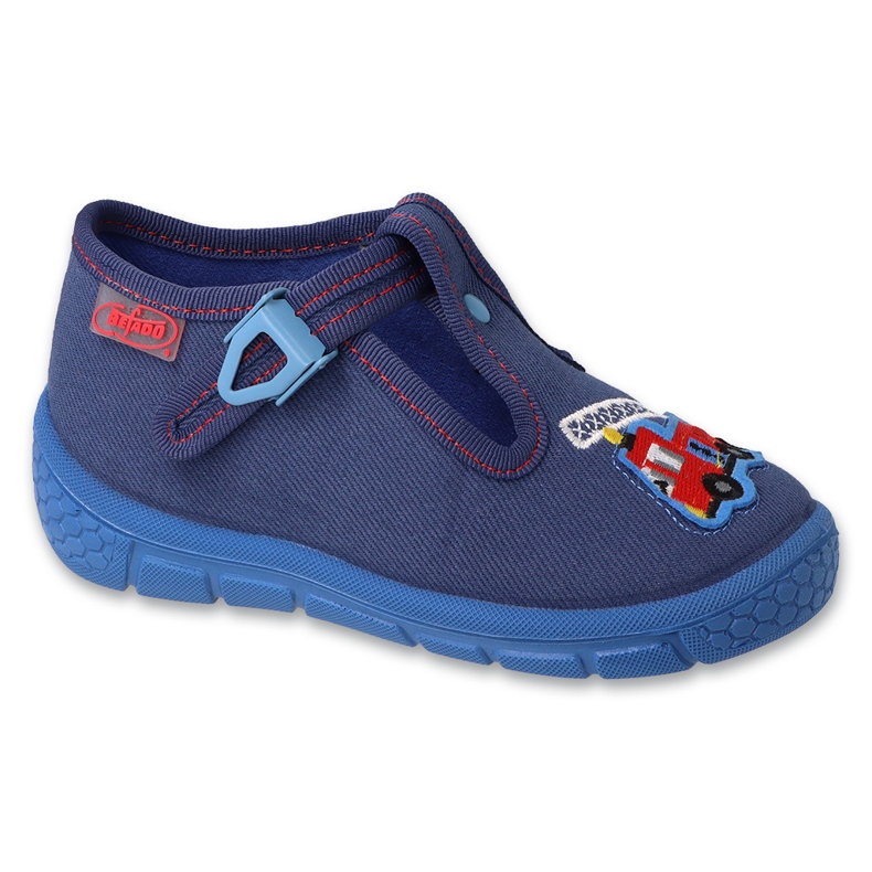 Slippers azuis da Marinha infantil Befado 540p001 Carro Vermelho azul