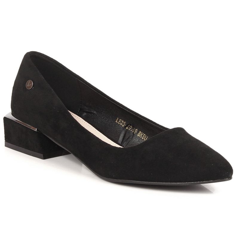 Sapatos de camurça pretos pontiagudos de mulher Vinceza 20198