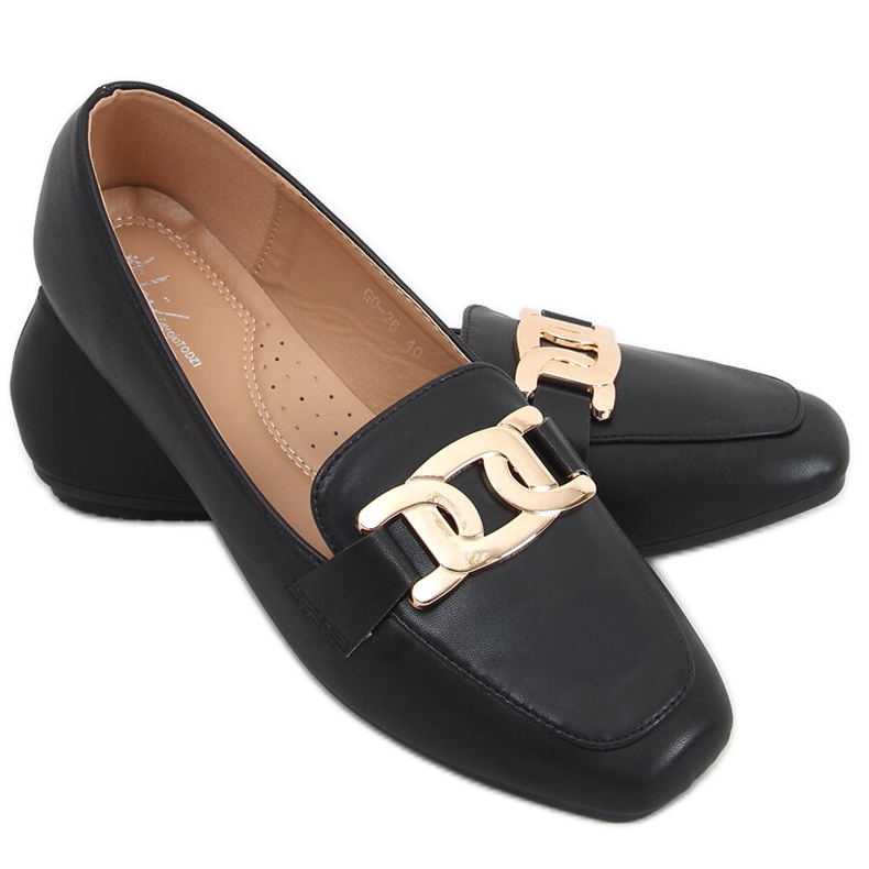 BM Mocassins femininos Paola Black preto