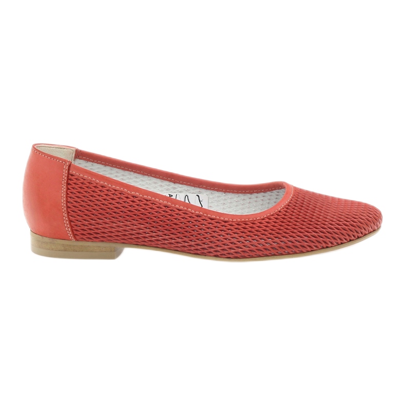 Angello Ballerinas de couro feminino Red Grid vermelho