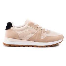 Sapatos desportivos de mulher Shelovet bege com atacadores