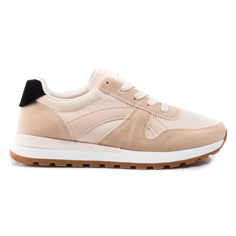 Sapatos desportivos de mulher Shelovet bege com atacadores