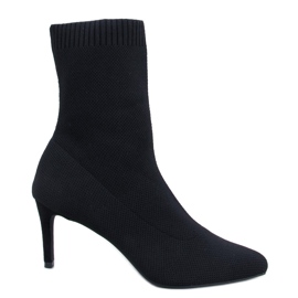 PA1 Donatella Bota meia preta com salto preto
