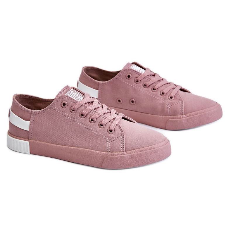 Tênis feminino baixo Big Star LL274040 rosa branco