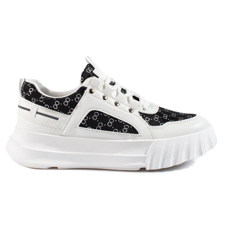 Sapatos desportivos de mulher Shelovet brancos com aplicações pretas preto