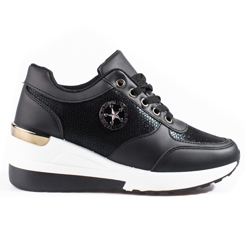 Ténis de cunha de mulher Shelovet pretos