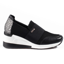 W. Potocki Ténis de cunha de mulher Potocki pretos