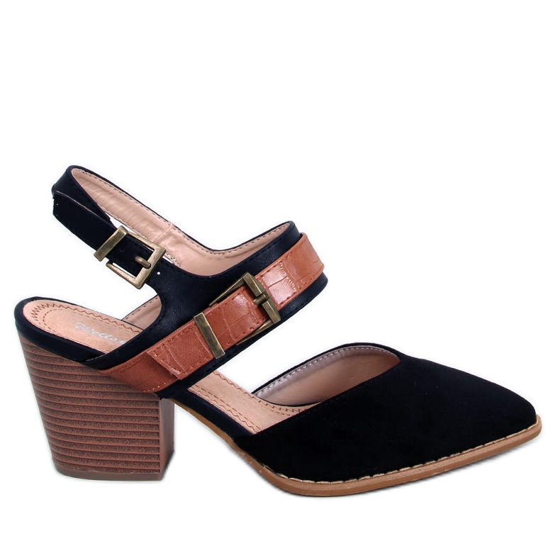 BM Sapatos de salto aberto pretos Chiatti