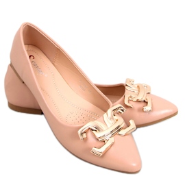 BM Bailarinas elegantes com fivela de Simon Khaki cáqui