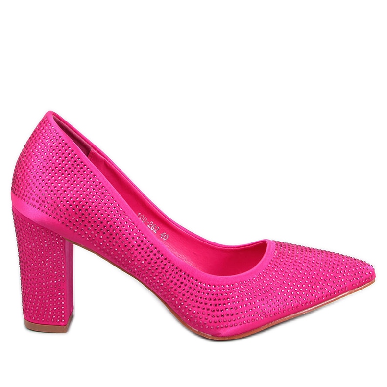 Sapatos de salto alto com pedras Marisa Fuchsia rosa