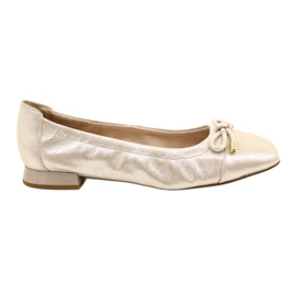 Caprice Capprice Ballerinas Sapatos femininos com um arco 9-22104-20 354 TAUPE SUE.MET prata