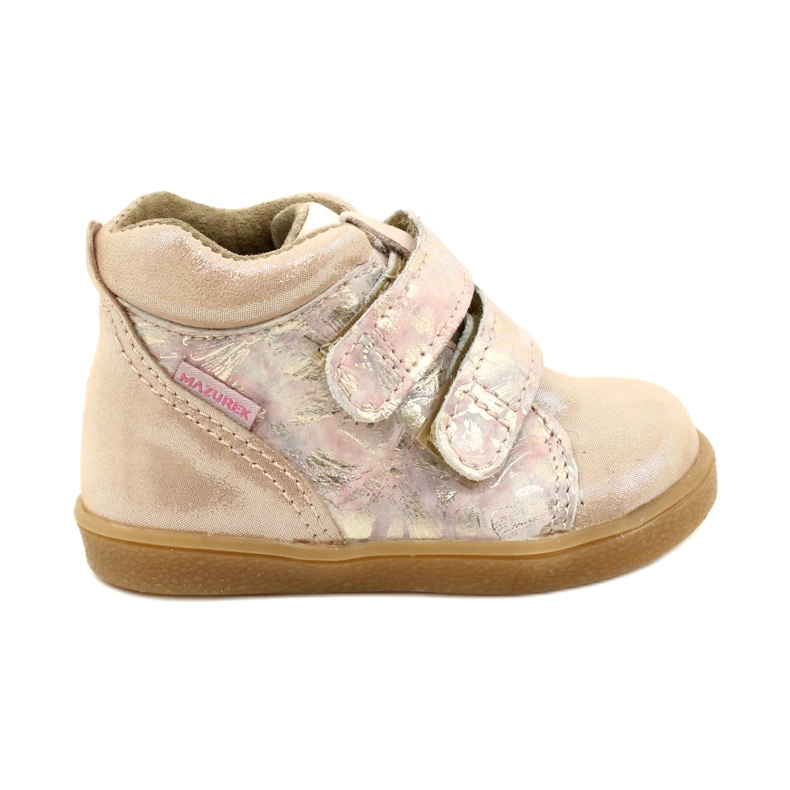 Bota Mazurek Velcro 1302 Spring Flower Golden Satin bege