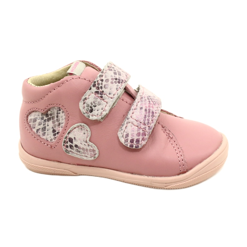 Sapatos de velcro Mazurek 1264 Pink Snake Hearts rosa