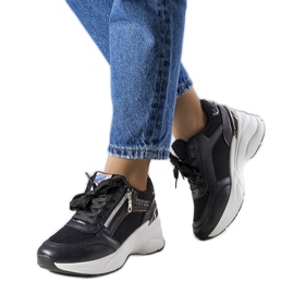 Tênis de salto preto Stacey.