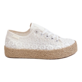 Tênis feminino Big Star com plataforma trançada LL274199 branco