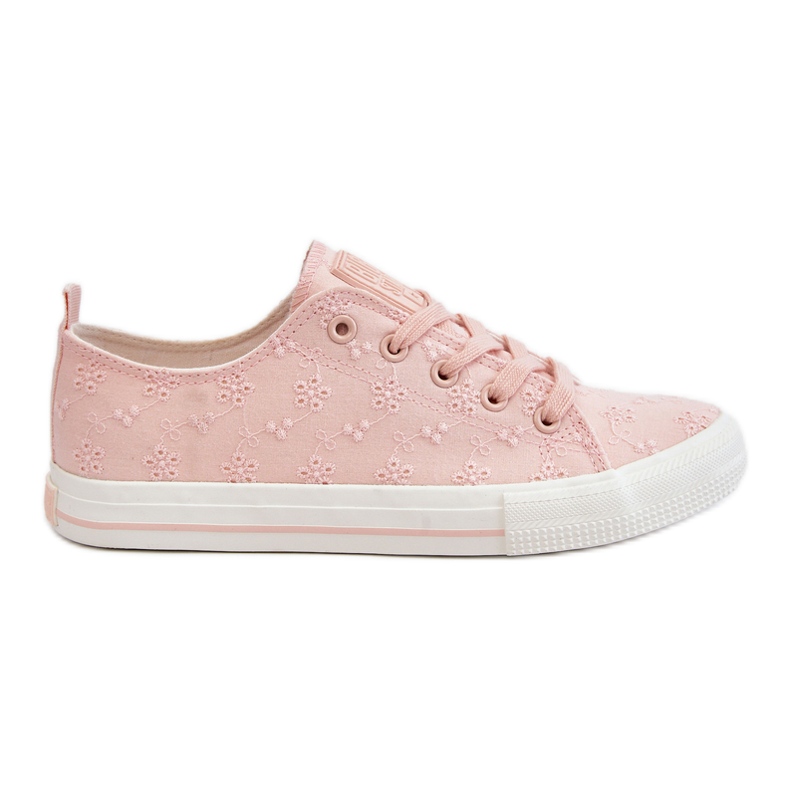Tênis feminino bordado Big Star LL274224 rosa