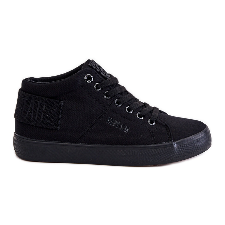 Tênis feminino clássico cano alto Big Star LL274001 preto