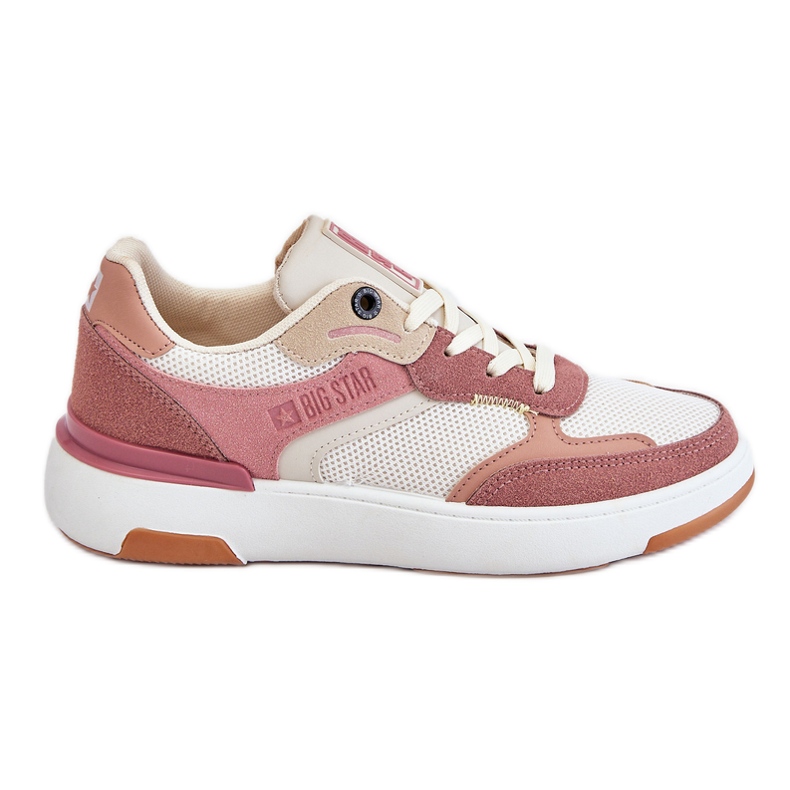 Tênis esportivo feminino Big Star LL274438 rosa-branco