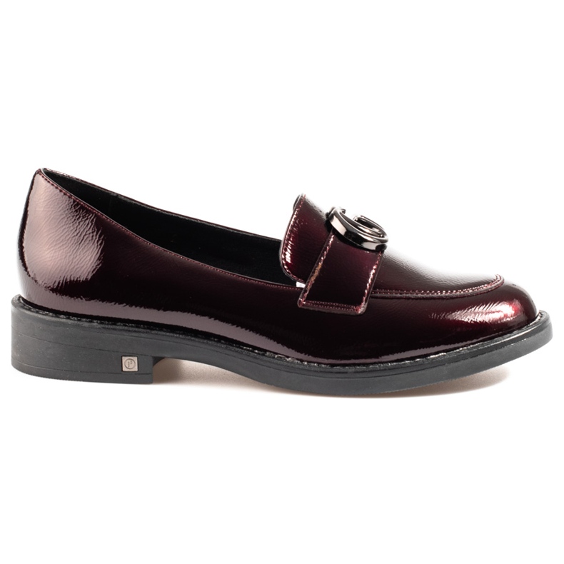 W. Potocki Senhores marrons femininos de Potocki com salto baixo vermelho W. Potocki Senhores marrons femininos de Potocki com salto baixo vermelho