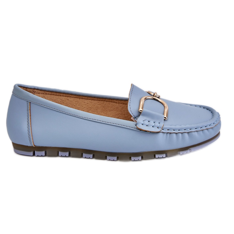 PS1 Mocassins femininos de couro azul claro Downtown