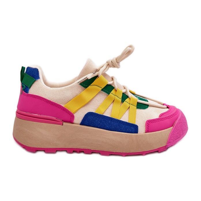 PS1 Sapatos esportivos femininos de plataforma de camurça multicoloridos Rohan