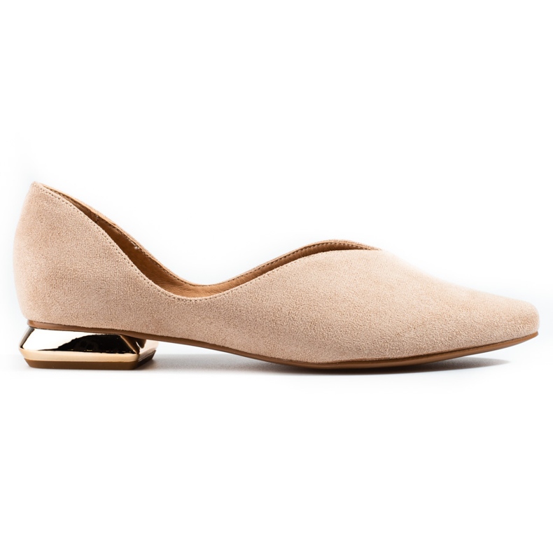 W. Potocki Sabrinas femininas de camurça Potocki bege