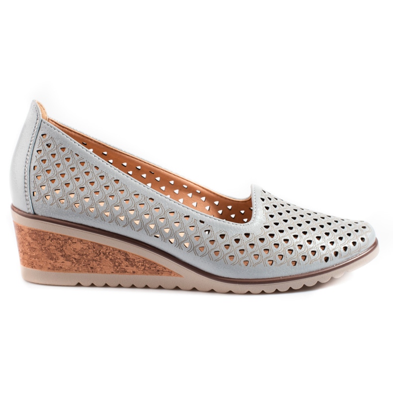 W. Potocki Sapatos femininos vazados Potocki cinza