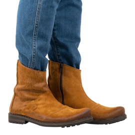 Olivier Botas de homem em pele 553KZ vermelho marrom