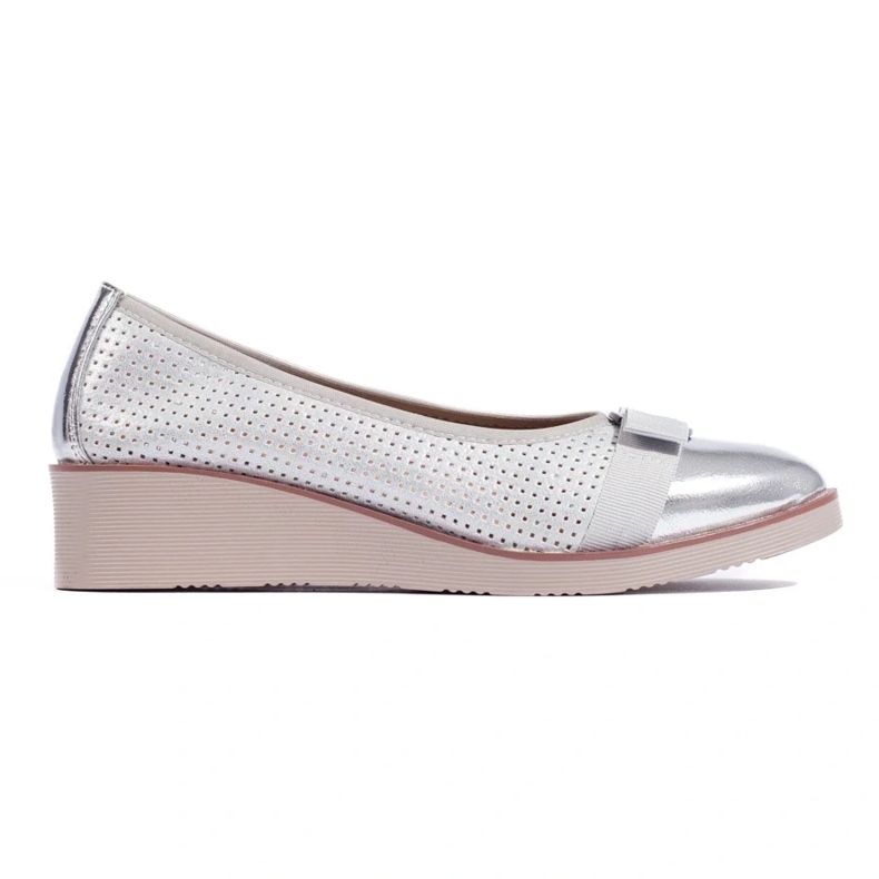 W. Potocki Sapatos femininos Potocki vazados prateados prata