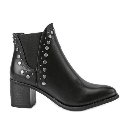PA1 Bota salto preto com strass Louisa
