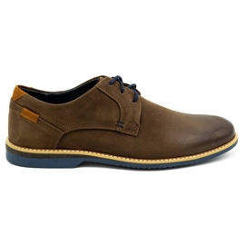 KOMODO Sapatos masculinos de couro casual 859L marrom