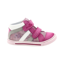 Sapatos de menina Ren But 3225 pérola rosa cinza branco