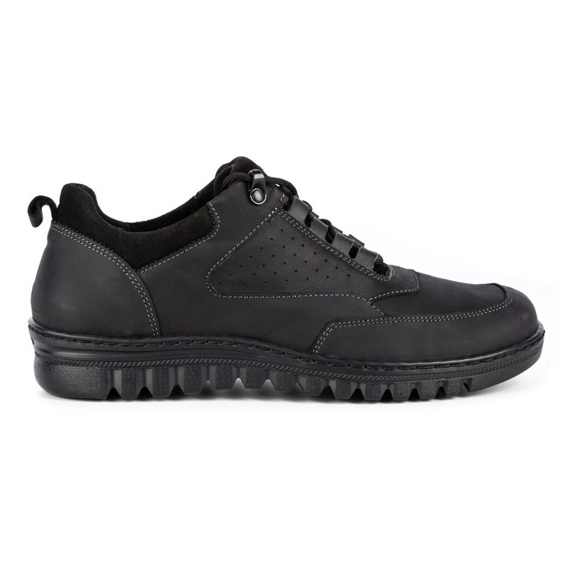 WASAK Sapatos de couro masculinos casuais 0228W preto