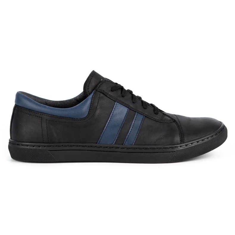 WASAK Sapatos masculinos casuais de couro 0150W preto