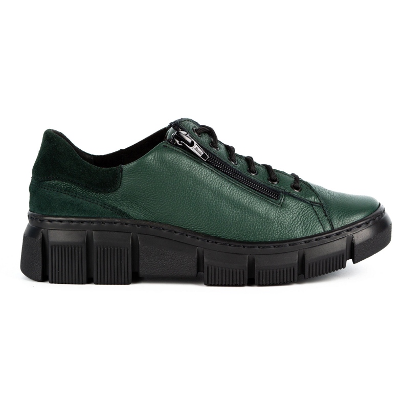 WASAK Sapatos femininos tênis de couro 0663W verde