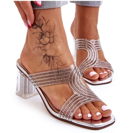 S.Barski Sandálias Jaxen Prata Salto Com Strass S.Barski Sandálias Jaxen Prata Salto Com Strass