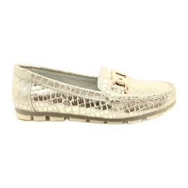 Mocassim de couro dourado Filippo DP3630/23 bege
