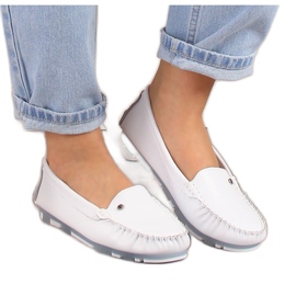 Mocassins em pele de mulher branco Filippo