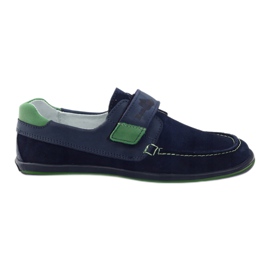Sapatos masculinos de couro com velcro RenBut 4249, azul marinho