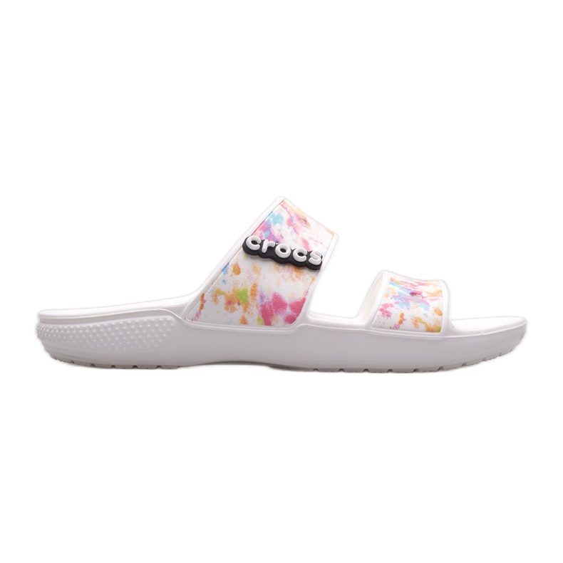 Chinelos femininos CROCS Classic Tie Dye gráfico 207283-928 branco multicolorido
