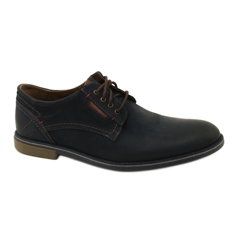 Sapatos Riko Sapatos de couro masculino 804 azul marinho