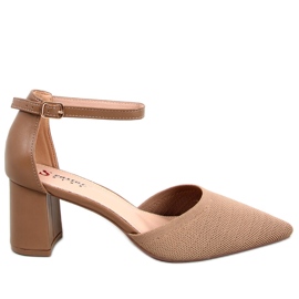 Seastar Sapatos de salto alto Rossi Khaki com cinto bege