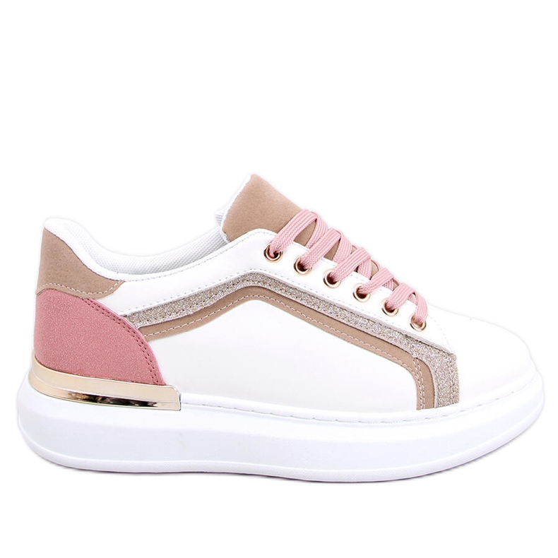 BM Sapatilhas de mulher Brengle White branco rosa multicolorido